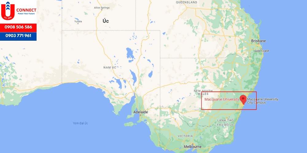 Vị trí trường đại học Macquaire, bang New South Wales, Sydney - Úc